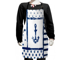 Grunge Boat Navy Theme Kids Apron