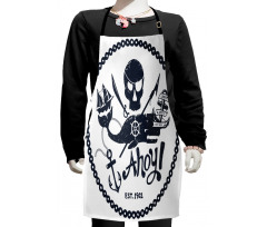 Nautical Pirate Skull Kids Apron