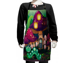 Worm Mushroom House Kids Apron