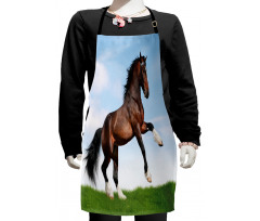 Horse Pacing on Grass Kids Apron