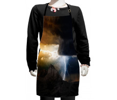 Dark Clouds Mountain Kids Apron