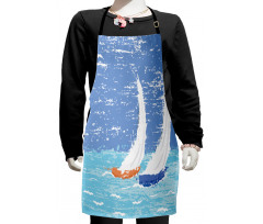 Grunge Sailboats Ocean Kids Apron