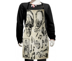 Music Hipster Skull Kids Apron