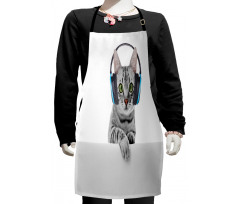 Animal Listening to Music Kids Apron