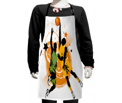 Basketball Players Art Kids Apron