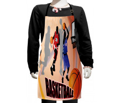 Vintage Basketball Art Kids Apron