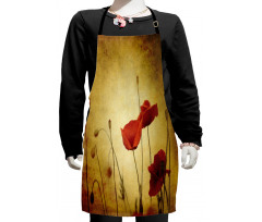 Poppy Flowers Bohemian Kids Apron