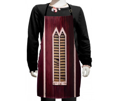 Retro Burgundy Shutters Kids Apron