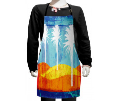 Tropic Beach Palms Kids Apron