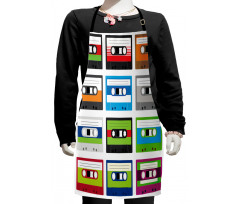 Retro Cassette Collage Kids Apron