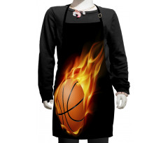 Basketball Fire Shoot Kids Apron