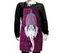 Elephant Mandala Art Kids Apron