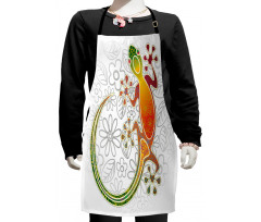 Art Frog Flowers Kids Apron