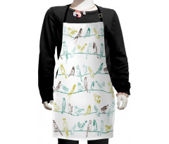 Birds Sitting on Wires Kids Apron