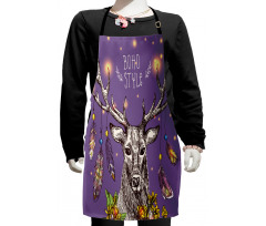 Wild Rein Deer Hand Drawn Kids Apron