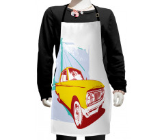 Old Car Grunge Artwork Kids Apron