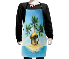 Bungalow with Palm Tree Kids Apron