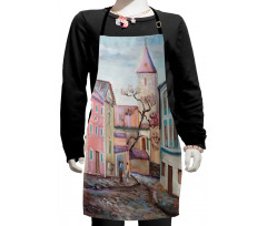 Watercolor Effect Town Kids Apron