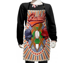 Retro Pop Art Baseball Kids Apron