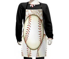 Baseball Ball Pattern Kids Apron