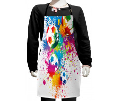 Colorful Splashes Balls Kids Apron