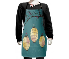 Lanterns Hanging on Tree Kids Apron