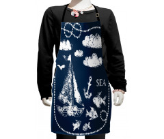 Boat Clouds Anchor Kids Apron