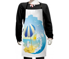 Seagull at Beach Kids Kids Apron