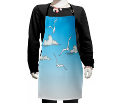 Seagulls Flying Ombre Sky Kids Apron