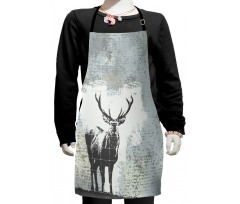 Stag Silhouette Grunge Kids Apron