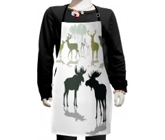 Elk Deer Fawn Forest Kids Apron