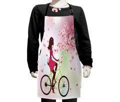 Cherry Bloom Lady Bike Kids Apron