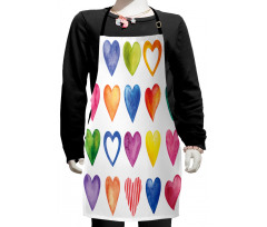 Watercolor Heart Romance Kids Apron