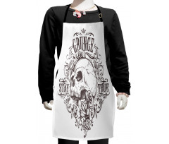 Skull Rose Grunge Kids Apron