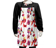 Blooming Tulip Poppy Kids Apron