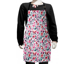 Ornate Swirls Tulip Art Kids Apron