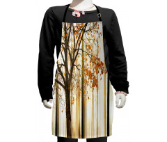 Bare Branches Fall Leaves Kids Apron