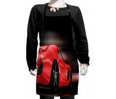 Futuristic Red Sports Kids Apron