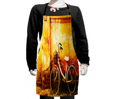 Bike Rusty Cracked Wall Kids Apron