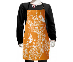 Japanese Tree Birds Art Kids Apron