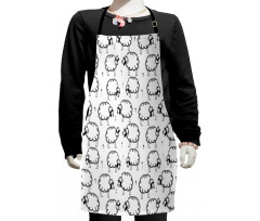 Funny Sheeps on a Meadow Kids Apron