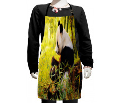 Panda Sitting in Forest Kids Apron