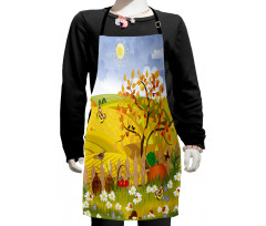 Autumn Garden Daisies Kids Apron