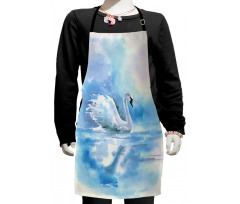 Swan in Hazy River Art Kids Apron