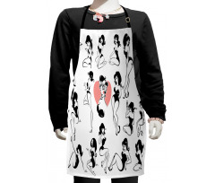 Woman Heart Tattoo Model Kids Apron