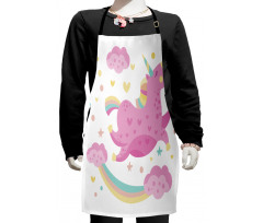 Unicorn with Star Rainbow Kids Apron