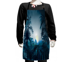 Tiger in Hazy Rainforest Kids Apron