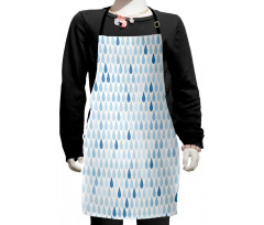 Raindrops White Navy Kids Apron