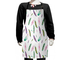 Pastel Colored Feathers Kids Apron