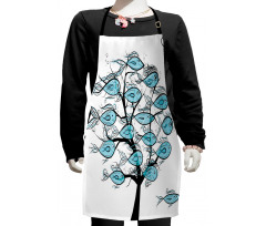 Sea Animals on Tree Theme Kids Apron